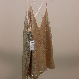 Charlotte Russe Gold Sequin Camisole New With Tags